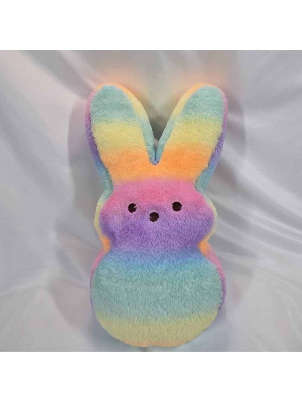 2022 Easter PEEPS 17" Rainbow Multi Color Pastel Plush Doll Fuzzy HTF